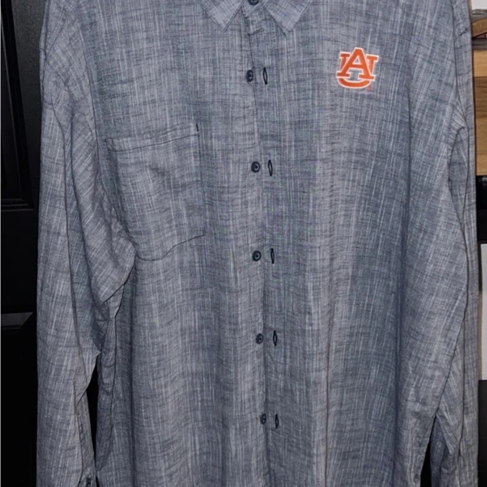 Columbia Auburn University Shirt Men's XXL Button Up Chambray Long Sleeve